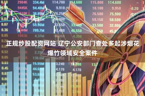 正规炒股配资网站 辽宁公安部门查处多起涉烟花爆竹领域安全案件